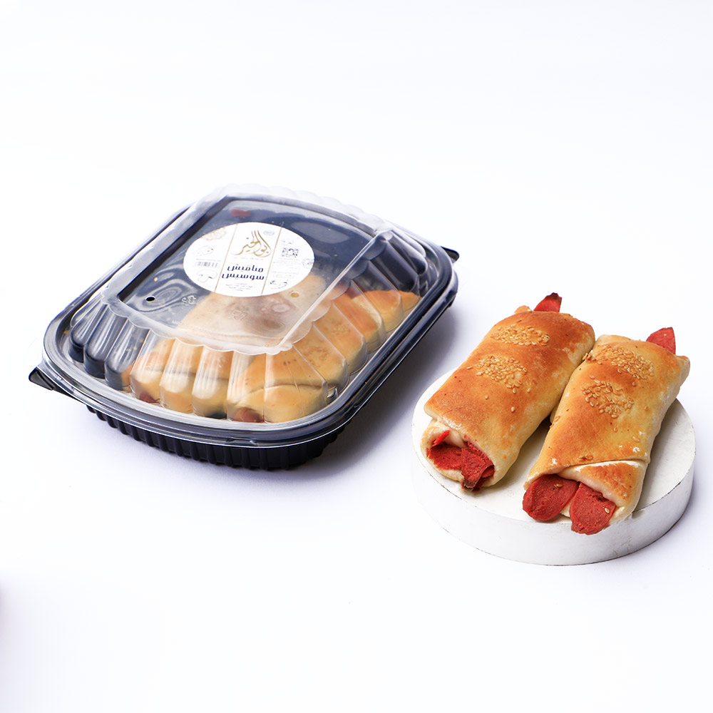 Plate of Sausage Manakish with Mozzarella