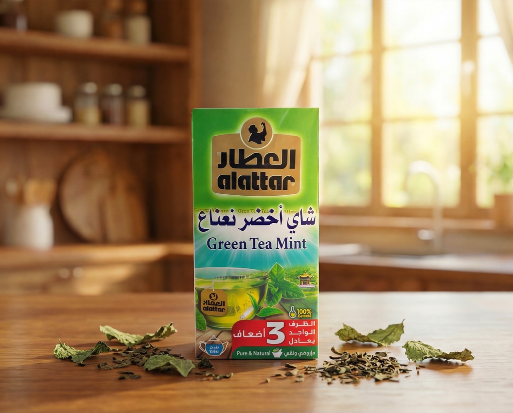 العطار شاي اخضر بالنعناع