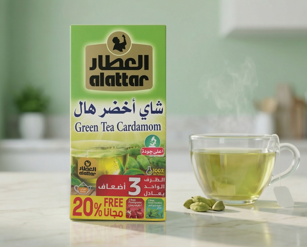 العطار شاي اخضر بالهال