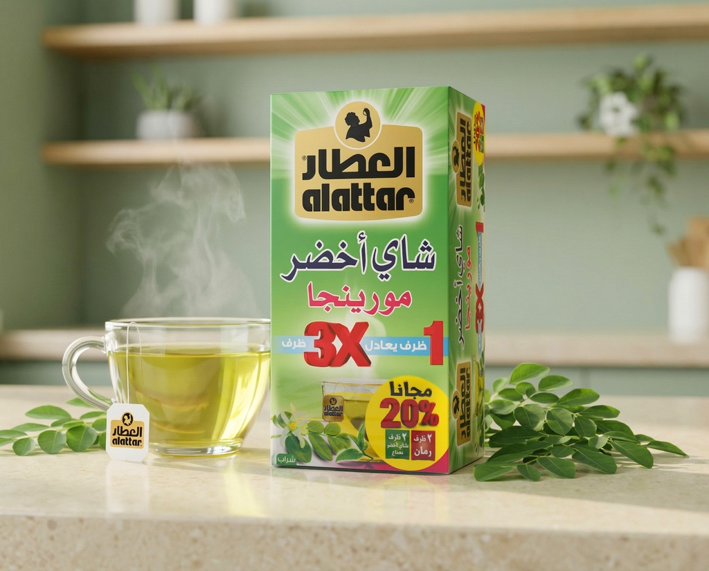 [V0303] العطار شاي اخضر مورينجا