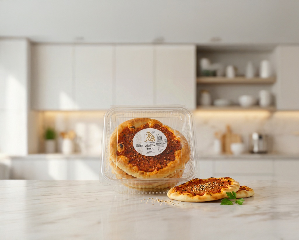 [V0357] طبق مناقيش محمرة