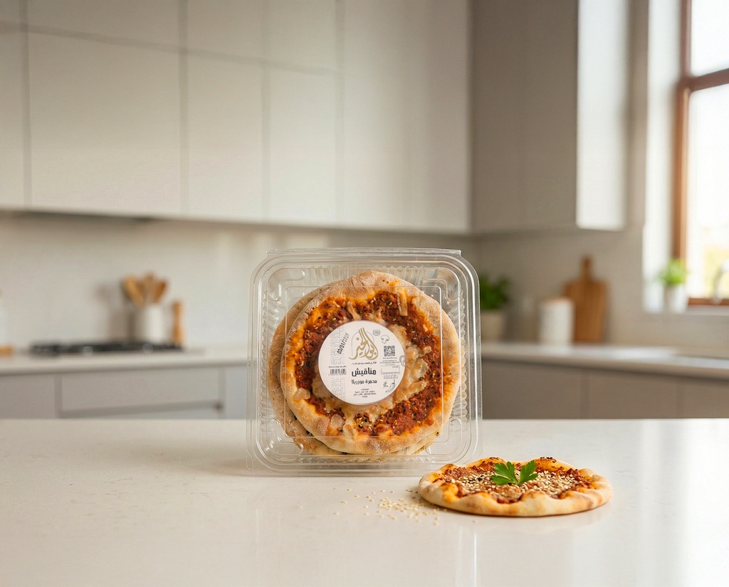 [V0358] Plate of Toasted Manakish with Mozzarella